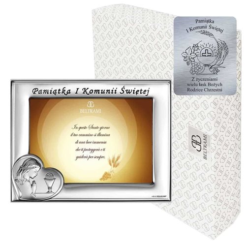 Ramka Srebrna Pamiątka I Komunii Świętej