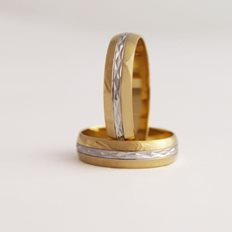 Obrączki dwukolorowe diamentowane 525